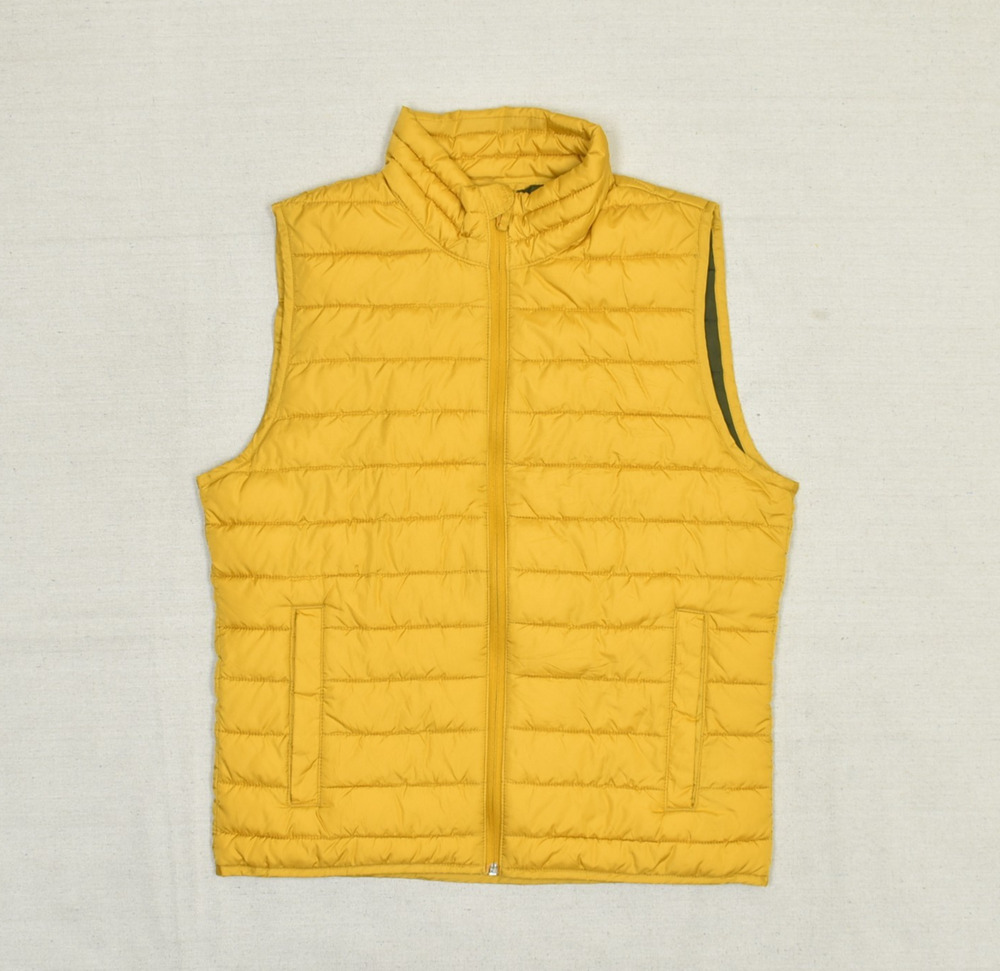 Gap Men Quilted Vest Jacket Polyester Orange Size S Coldcontrol Water Resistant
